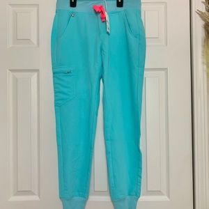 Figs Zamora joggers. Limited edition neon blue.